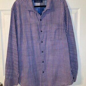 Tommy Bahama Men's Bering Blue Dual Luxe Gingham Button Down Shirt - Size XXL